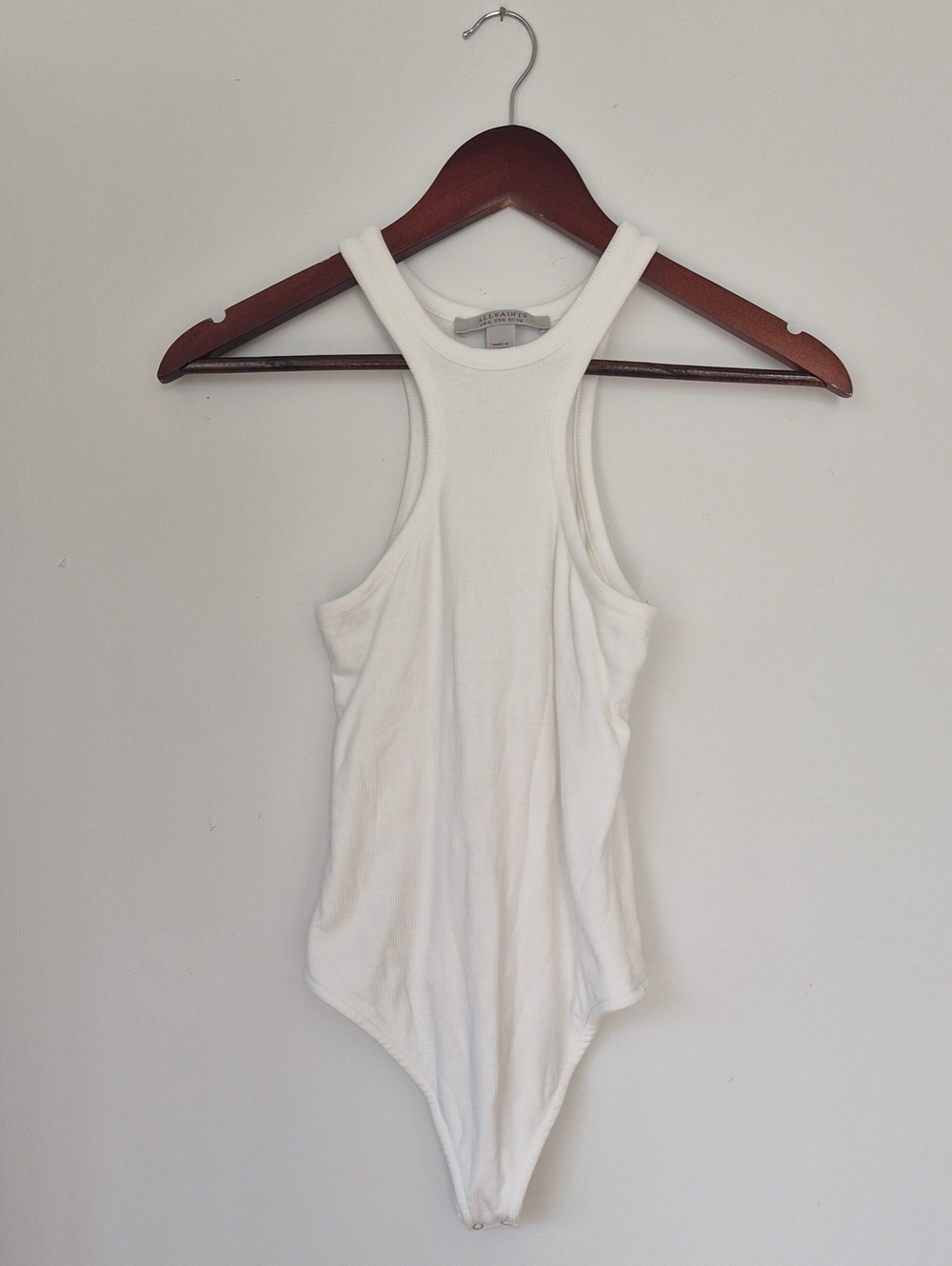 AllSaints White Racerback Bodysuit